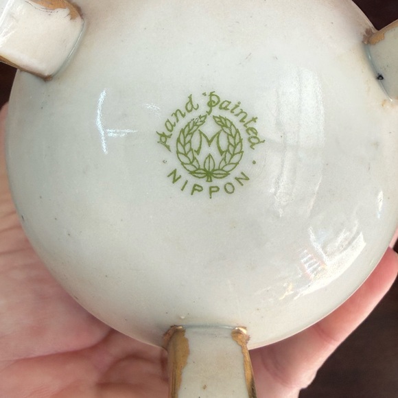 Hand Painted Nippon Porcelain hand painted floral vase circa 1911-1920